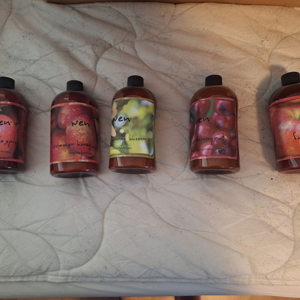 Wen Summer Honey Peach Cleansing Conditioner 5-16oz Bottles And Pumps.